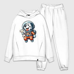 Мужской костюм оверсайз Dalmatian cosmonaut puppy with a bone