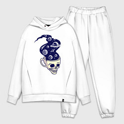 Мужской костюм оверсайз Dead drink space skull, цвет: белый