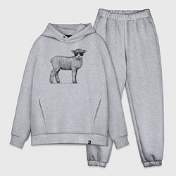 Мужской костюм оверсайз Ягненок в кепке, цвет: меланж
