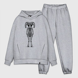 Мужской костюм оверсайз Баран в кепке, цвет: меланж