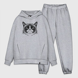 Мужской костюм оверсайз Grumpy cat мем