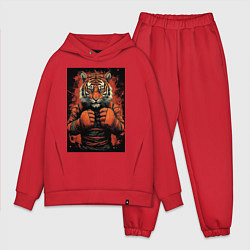 Мужской костюм оверсайз Тигр Муай Тай в стойке