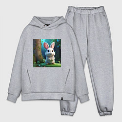 Мужской костюм оверсайз Зайчик на поляне, цвет: меланж