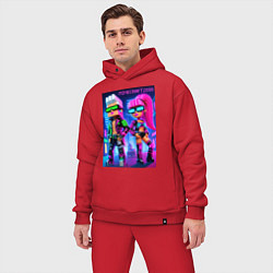 Мужской костюм оверсайз Barbie and Ken - Minecraft 2099 ai art collaborati, цвет: красный — фото 2