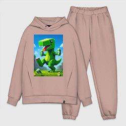 Мужской костюм оверсайз Пивозаврик с банками пивасика - кубический Майнкра