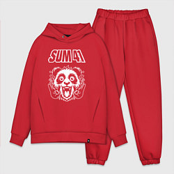 Мужской костюм оверсайз Sum41 rock panda, цвет: красный