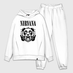 Мужской костюм оверсайз Nirvana - rock panda, цвет: белый