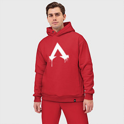 Мужской костюм оверсайз Логотип Apex с подтеками, цвет: красный — фото 2