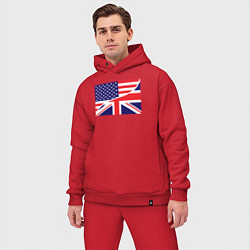 Мужской костюм оверсайз США и Великобритания, цвет: красный — фото 2