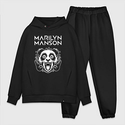 Мужской костюм оверсайз Marilyn Manson rock panda, цвет: черный