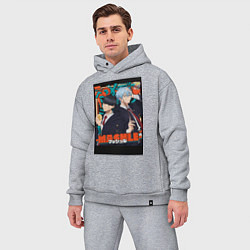 Мужской костюм оверсайз Мэш Бёрндэд, цвет: меланж — фото 2