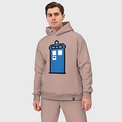 Мужской костюм оверсайз Tardis pixels, цвет: пыльно-розовый — фото 2