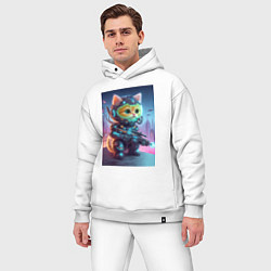 Мужской костюм оверсайз Cool kitten - special cyberforces, цвет: белый — фото 2