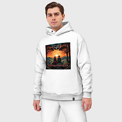 Мужской костюм оверсайз Романтичная - Скелеты в шкафу, цвет: белый — фото 2