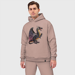 Мужской костюм оверсайз HOMM3 Black Dragon, цвет: пыльно-розовый — фото 2