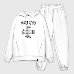 Мужской костюм оверсайз B-A-C-H - Иоганн Себастьян Бах чёрный