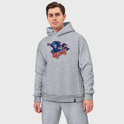 Мужской костюм оверсайз Смерть скейтер, цвет: меланж — фото 2