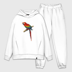 Мужской костюм оверсайз Попугай ara macaw, цвет: белый