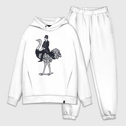 Мужской костюм оверсайз Страус и джентльмен