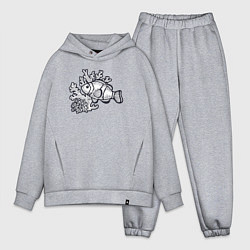 Мужской костюм оверсайз Рыбка и кораллы