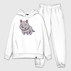 Мужской костюм оверсайз Весёлый носорог