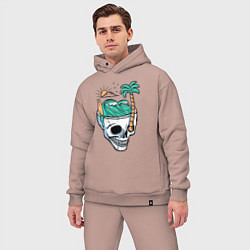 Мужской костюм оверсайз Skull and summer, цвет: пыльно-розовый — фото 2