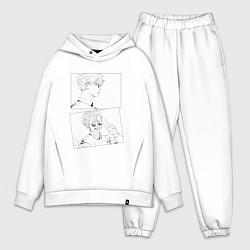 Мужской костюм оверсайз Эмоции Сатору Годжо - Магическая битва, цвет: белый