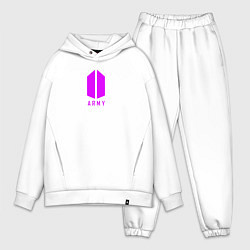 Мужской костюм оверсайз BTS - Army, цвет: белый