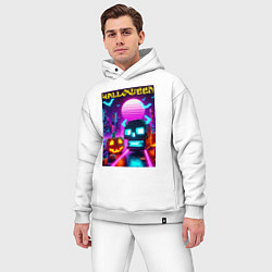 Мужской костюм оверсайз Minecraft and halloween- vaporwave, цвет: белый — фото 2