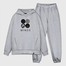Мужской костюм оверсайз BTS Wings, цвет: меланж