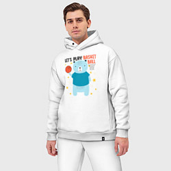 Мужской костюм оверсайз Давай сыграем в баскет, цвет: белый — фото 2