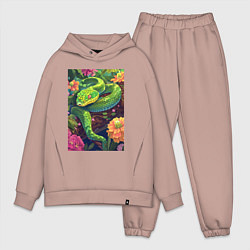 Мужской костюм оверсайз Тропическая змея