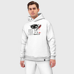 Мужской костюм оверсайз Пилот: радоваться жизни трудная работа, цвет: белый — фото 2