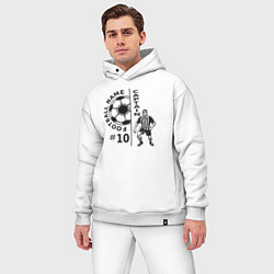 Мужской костюм оверсайз 10 номер капитан футбольной команды, цвет: белый — фото 2