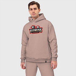 Мужской костюм оверсайз Sport fitness center, цвет: пыльно-розовый — фото 2