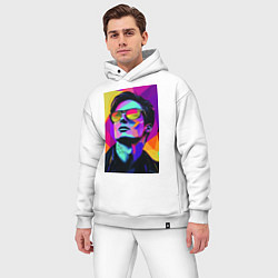 Мужской костюм оверсайз Портрет Дурова pop art, цвет: белый — фото 2