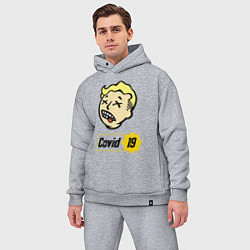 Мужской костюм оверсайз Vault boy - covid 19, цвет: меланж — фото 2