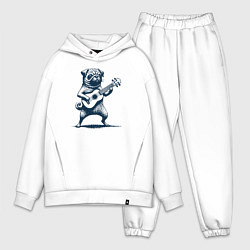 Мужской костюм оверсайз Мопс с гитарой укулеле