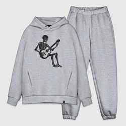 Мужской костюм оверсайз Скелет гитарист, цвет: меланж
