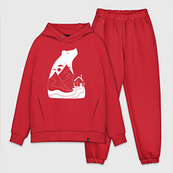 Мужской костюм оверсайз Домик и мишка