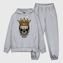 Мужской костюм оверсайз Череп с короной, цвет: меланж
