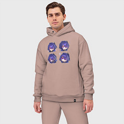 Мужской костюм оверсайз Ахерон стикеры, цвет: пыльно-розовый — фото 2