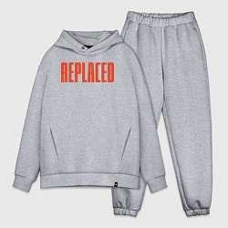Мужской костюм оверсайз Replaced logo, цвет: меланж
