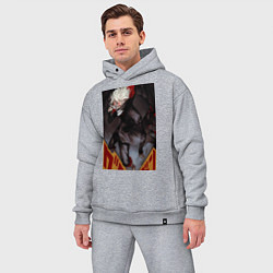 Мужской костюм оверсайз Дандадан: Кэн Такакура, цвет: меланж — фото 2