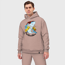 Мужской костюм оверсайз Fuerteventura summer style - shark, цвет: пыльно-розовый — фото 2