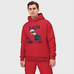 Мужской костюм оверсайз Утка Годжо Сатору - Магическая битва, цвет: красный — фото 2