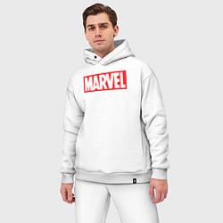 Мужской костюм оверсайз Marvel logo, цвет: белый — фото 2