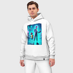 Мужской костюм оверсайз Rick and Morty - neon glow, цвет: белый — фото 2