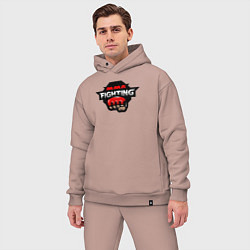 Мужской костюм оверсайз MMA fighting, цвет: пыльно-розовый — фото 2