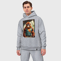 Мужской костюм оверсайз Орангутанг хуманизация, цвет: меланж — фото 2